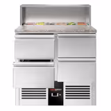 Saladette PREMIUM - 903mm - Rostfritt stålfäste för 5x GN 1/6 - 4 lådor