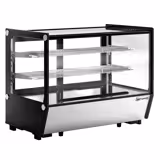 Koelvitrine - tafelmodel Amba - voor taarten/bonbons - 160 liter - 880mm - dubbel glas - schuifdeuren - met 2 schappen