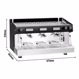 Portafilter stroj - 3 grupe - uklj. sustav preinfuzije & 2 parne cijevi (profesionalni espresso aparat)