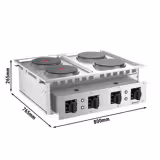 Built-in electric stove - 10.4 kW - 4 round hotplates