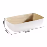 (6 pz) Bacinella GN 1/4 - FRIDA - in Melamina - 1,8L - 265x162x75mm - impilabile - Bianco