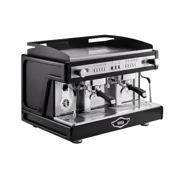 WEGA | Airy – Commercial 2-Group Espresso Machine – 3.85 kW – with 2 Steam Wands & Hot Water – Black
