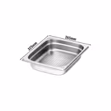 (6 Stück) Edelstahl-Behälter GN 1/2 - gelocht - Höhe: 65mm