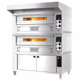 Pizzaoven op gas - 9+9x 33cm - Handmatig - incl. afzuigkap & rijskast