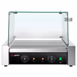 Commercial Hot Dog Roller Grill - 9 Rollers - with Glass Cover