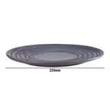 (6 pcs) Plate - flat - LOOPS | - Melamine - Ø220mm - Blue/Grey