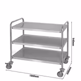 Carrello di servizio - 1000x600mm - con 3 ripiani