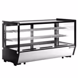 Countertop display fridge - 200L - 1219mm - Double glazing - square - with 2 adjustable chrome shelves - rear sliding glass doors