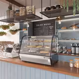 Stolna rashladna vitrina Amba - 160 l - 874 mm - dvostruko ostakljenje| - s kliznim staklenim vratima - zaobljena prednja strana - s 2 policama