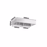 Kutu Tipi Davlumbaz - 2800mm - Alevsavar Filtreli - Aydınlatmalı