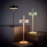 Lampada da tavolo LED ricaricabile - CLEO - dimmerabile a 3 livelli - IP54 - per interno/esterno - Ø 120mm - Nero