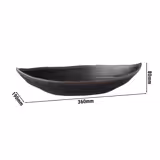 (6 Stück) Blatt Schale - MARONE - Melamin - 0,4 Liter - Schwarz/Braun
