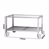 Soubassement ouvert - 1395x660x820mm - Inox - avec roulettes - compatible avec grills à poulet séries GHGM424 & HGGM484