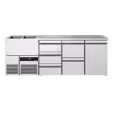 Comptoir de bar réfrigéré PREMIUM - 2500x700mm - 1 porte & 5 tiroirs