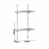 Étagère murale PREMIUM - 800 x 400 mm - avec 2 niveaux