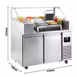 Banco preparazione refrigerato - 1210mm - 2 porte - per 9x GN 1/6 - incl. griglia a contatto