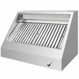Wandafzuigkap RVS - 700mm diep - 1000mm - zonder motor - met 2 labyrintfilters en verlichting