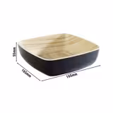 (6 pièces) Bol - FRIDA - Mélamine - 0,85 litre - carré - Noir