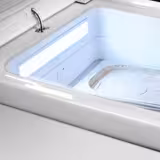 Tisch-Eisvitrine - 460mm - Statisch - für 2x 5 Liter Eisbehälter - Deckelöffnung zur Kundenseite