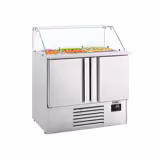 Saladette PREMIUM PLUS - 978mm - 2 deuren - met rechte glazen opzetvitrine voor 6x GN 1/3 & 3x GN 1/6
