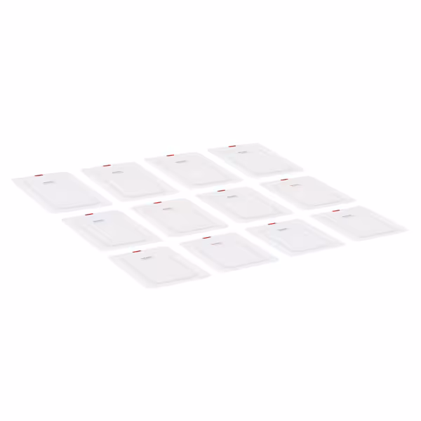 (12 Stück) Polypropylen-Deckel GN 1/4 - Milchig - mit 24 Codierclips