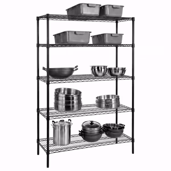 Stahlregal - 1500x450mm - 5 Ablagen - Schwarz
