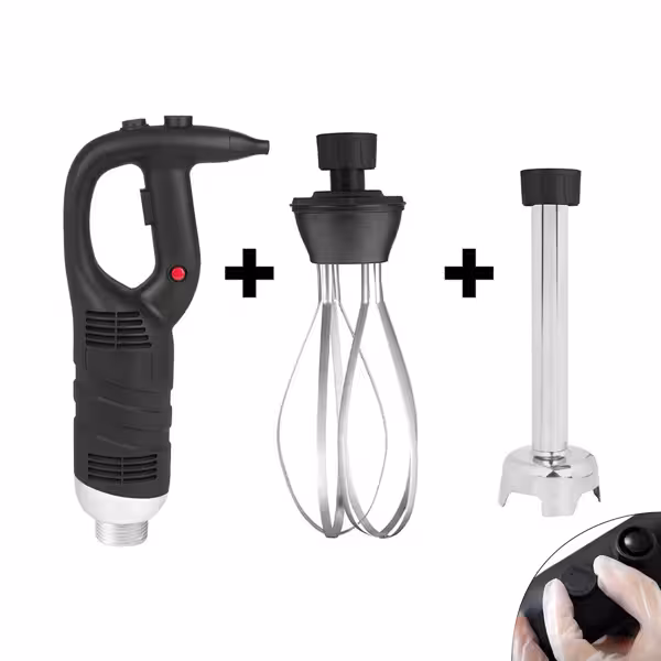Blender ręczny włącznie ramieniem miksującym 250 mm i trzepaczką - 450 W - Bezstopniowa regulacja prędkości