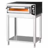Elektrische pizzaoven (chamotte bakvloer) - 990x895x1460mm - 1 kamer - 1x4 pizza’s Ø35cm - tot 450°C - Handmatig - Stapelbaar - incl. onderstel