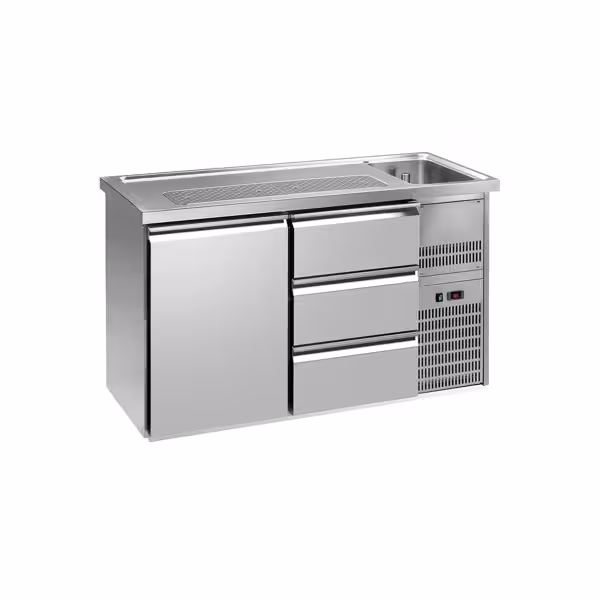 Výčepní pult Premium PLUS - 1550x700 mm - 1 dvířka a 3 zásuvky