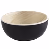 (6 stuks) kom - FRIDA - Melamine - 0,10l - 85x85mm - Diepte: 35mm - Zwart/Beige