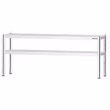 Prateleira Superior em inox PREMIUM - 2 prateleiras - 2000x370mm - altura ajustável