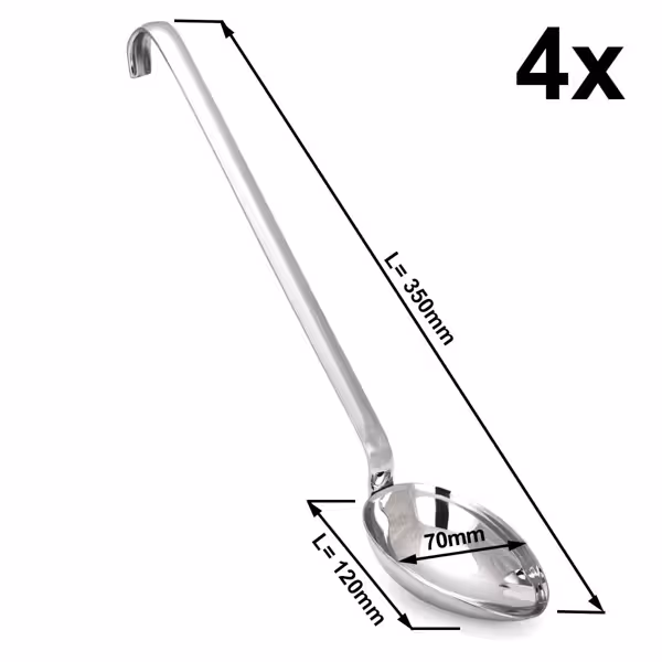 (4 قطع) مغرفة تقديم - طول 350 mm - ستانلس ستيل