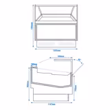ADAM | Vitrină pentru înghețată - 1200 mm - ventilată - cu iluminare LED & geam frontal încălzit - pentru 12x cuve de 5 litri pentru înghețată sau 8x cuve de 7 litri pentru înghețată - incl. 8x cuve de 7 litri - negru
