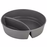 (12 stuks) Herbruikbare maaltijdtrays 2-vaks - 1100ml - Rond - Grijs