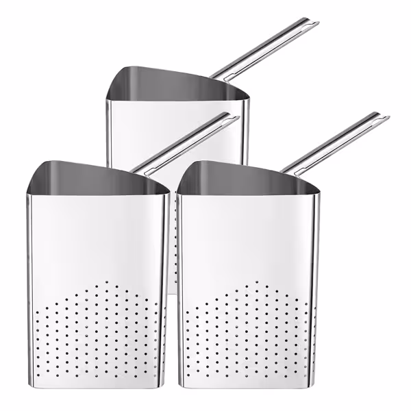 (3 قطع) مصفاة المعكرونة - ستانلس ستيل - 348x195x240mm - مع مقبض مقاوم للحرارة، كفاءة طاقة عالية، حفظ حرارة مثالي، تنظيف سهل - مناسب لـ المعكرونة - متوا