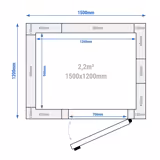 Cameră frigorifică de congelare - 1500x1200 mm - 2,2 m³ - cu perdea cu benzi PVC