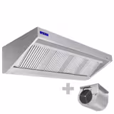 Wandafzuigkap RVS - 700mm diep - 2600mm - met motor - compleet - met standen snelheidsregelaar, 4 labyrintfilters en verlichting - 1760m³/u