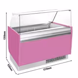 Vetrina Gelato LIAM - 1310 mm - Statico - per 10+10x contenitori per gelato da 5 litri - Rosa