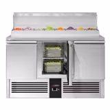 Commercial Saladette Prep Counter Mini PREMIUM - 1368x700mm - 3 Doors - for 8x GN 1/6