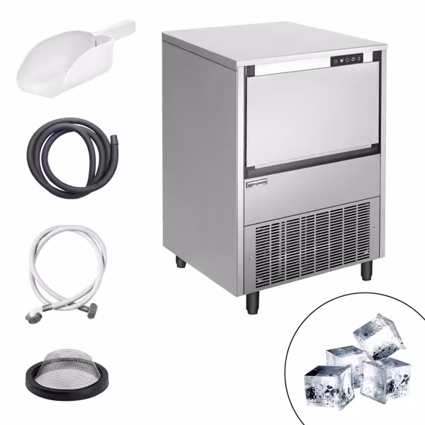 Commercial Ice Machine - Cube - 76kg/24h - with Storage Bin