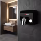 Secador de mãos com botão - Aço inox pintado preto mate