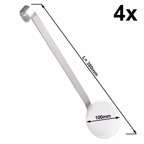 (4 pcs) Rice Paddle - Ø100mm - Length: 380mm - Stainless Steel