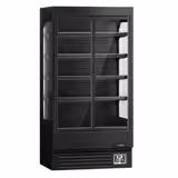 Supermarkt-wandkoelmeubel - 1002mm - 440 liter - met 2 dubbelglas glazen draaideuren & 4 schappen - zwart