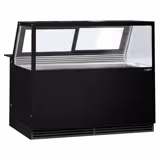 Csemegepult - 1500x1048 mm - 420 liter - ventilációs - egyenes frontüveges - dupla üvegezés - fekete