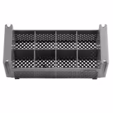 Cesto para talheres - 450x200mm - 8 compartimentos - Cinzento - para talheres