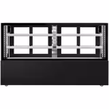Vitrine de comptoir réfrigérée MADRID - 735L - 2000mm - Double vitrage - avec 2 étagères - portes coulissantes vitrées arrière - Noir mat