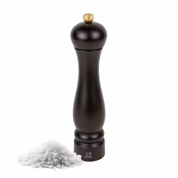 (6 pieces) PEUGEOT | CLERMONT - Salt mill - wooden chocolate - Height: 240mm