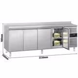 Koelwerkbank ECO - 2230x700mm - met 4 deuren & met achterwand