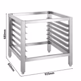 Bakery Oven Stand – for BB446N/646N/1046 (+TP), HEB611-46/1011-46 - With 6× EN 600×400 sheet holder, rounded corners, adjustable feet