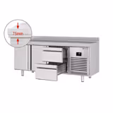 Koelwerkbank PREMIUM PLUS - 1960x700mm - met 2 deuren - met 2 lades - met opstand